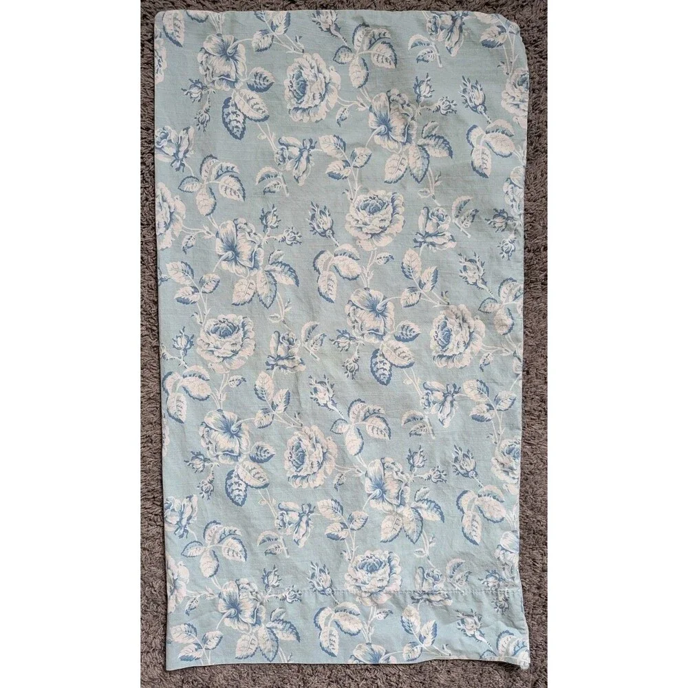 Vintage Rare Ralph Lauren MEADOWLAND Pillowcase Standard USA Blue Rose Floral